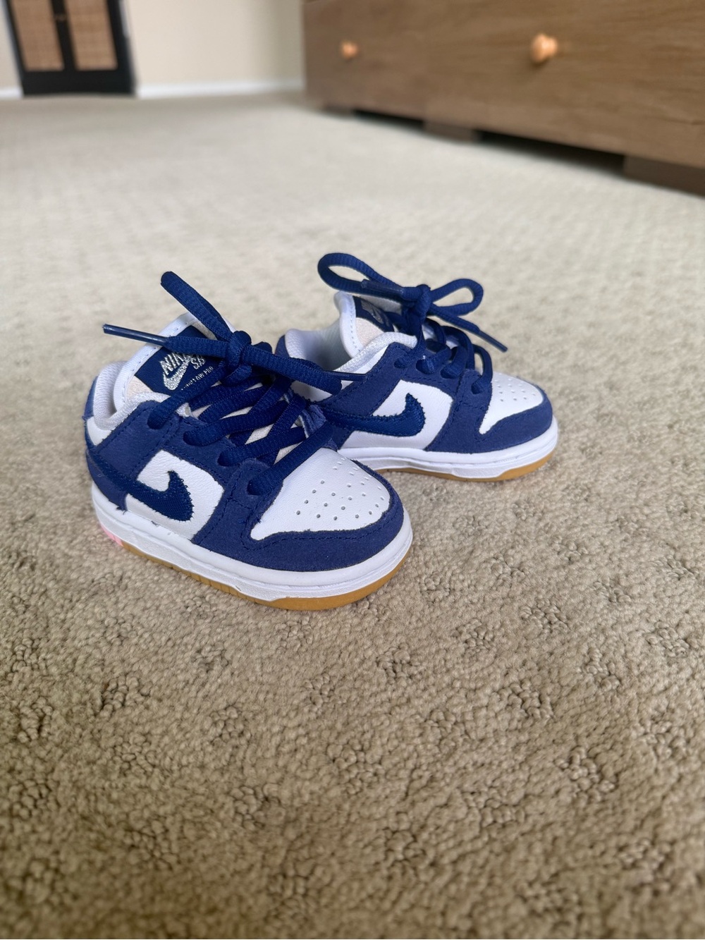 Nike Royal Blue and White Low-Top Sneakers